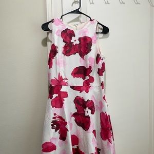 White floral midi dress